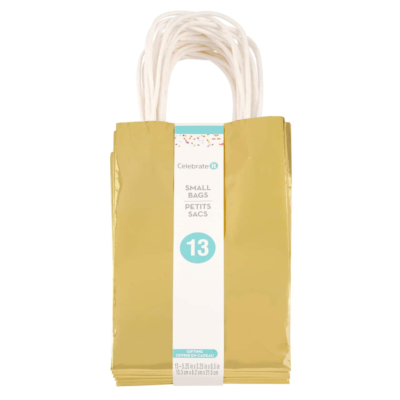 6 Packs: 13 ct. (78 total) Small Gold Gift Bag Value Pack by Celebrate It™